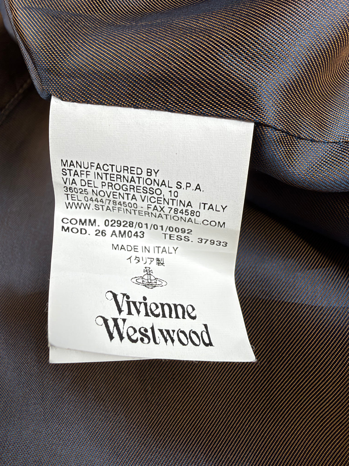 Vivienne Westwood Red Label Grey Herringbone Textile Double Breasted Coat - AU14/16