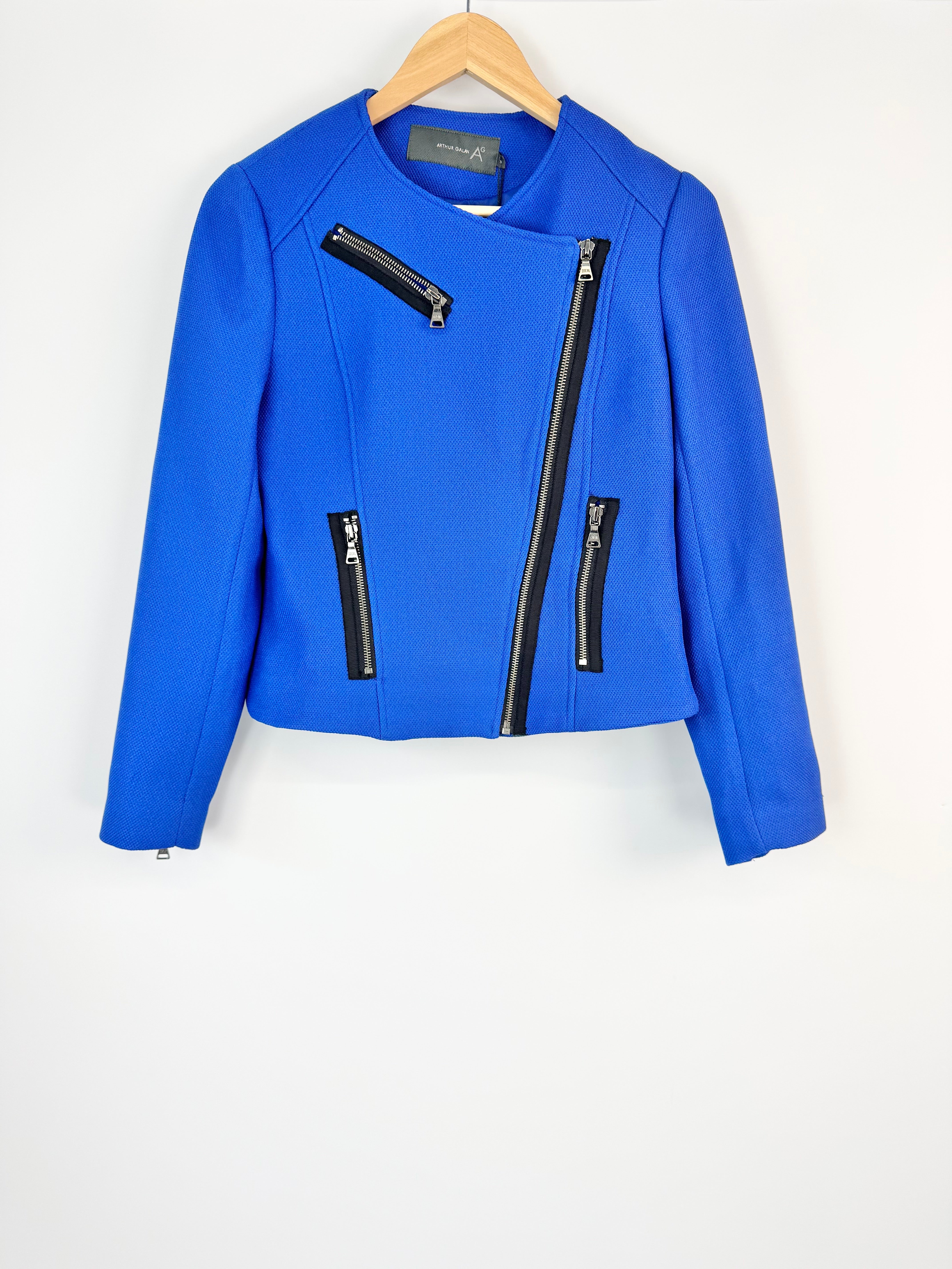 Arthur Galan Cobalt Blue Paula Biker Jacket NWT - AU8