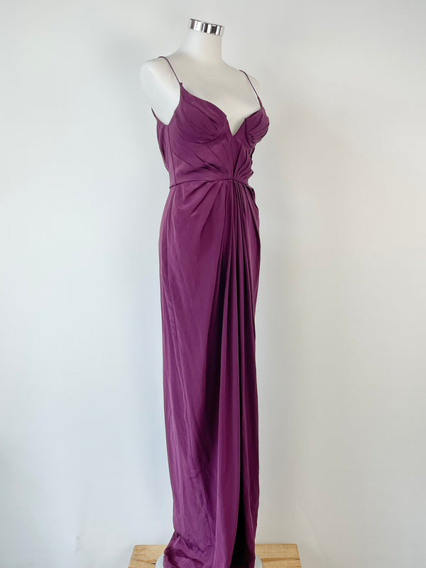 Zimmermann Maroon Silk Grecian Gown - AU6
