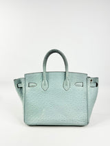 House of Hello Blue Faux Ostrich Texture Leather Bag