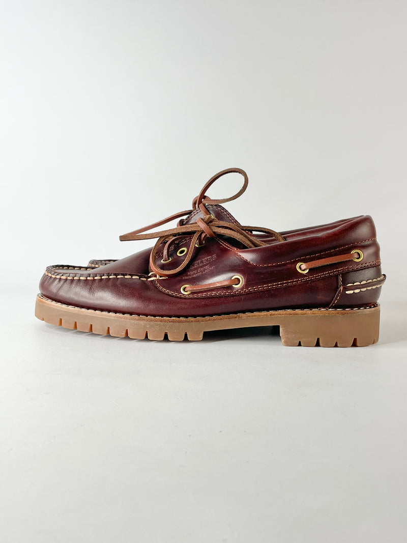 Lydiard Steelers Mahogany Leather Boat Loafers - EU44.5