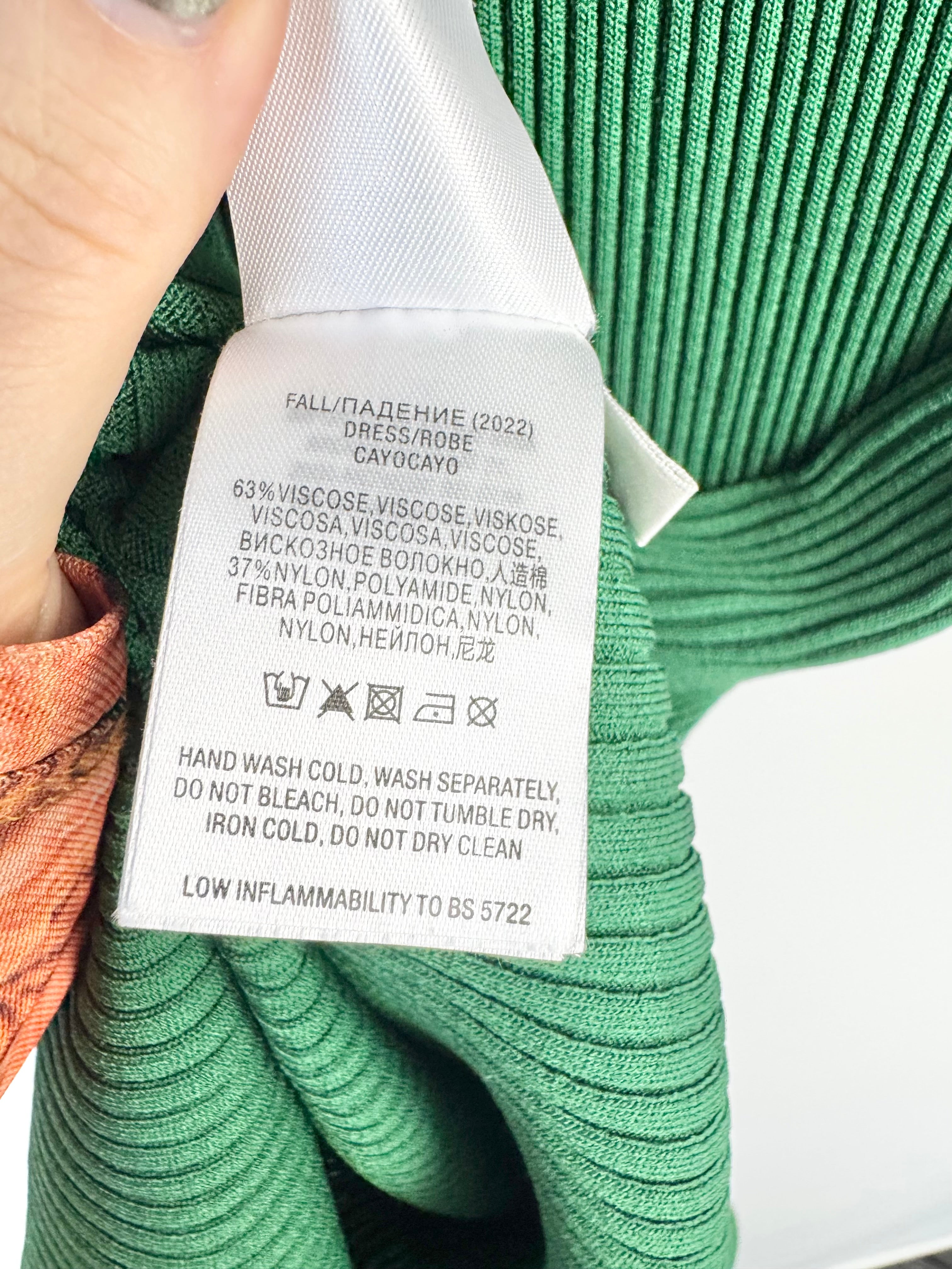 Essentiel Antwerp Dark Green Midi-Length Rib Knit Dress - AU10/12