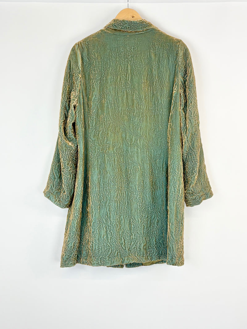 Trelise Cooper Moss Metallic-Velour 'Relic' Coat - AU12