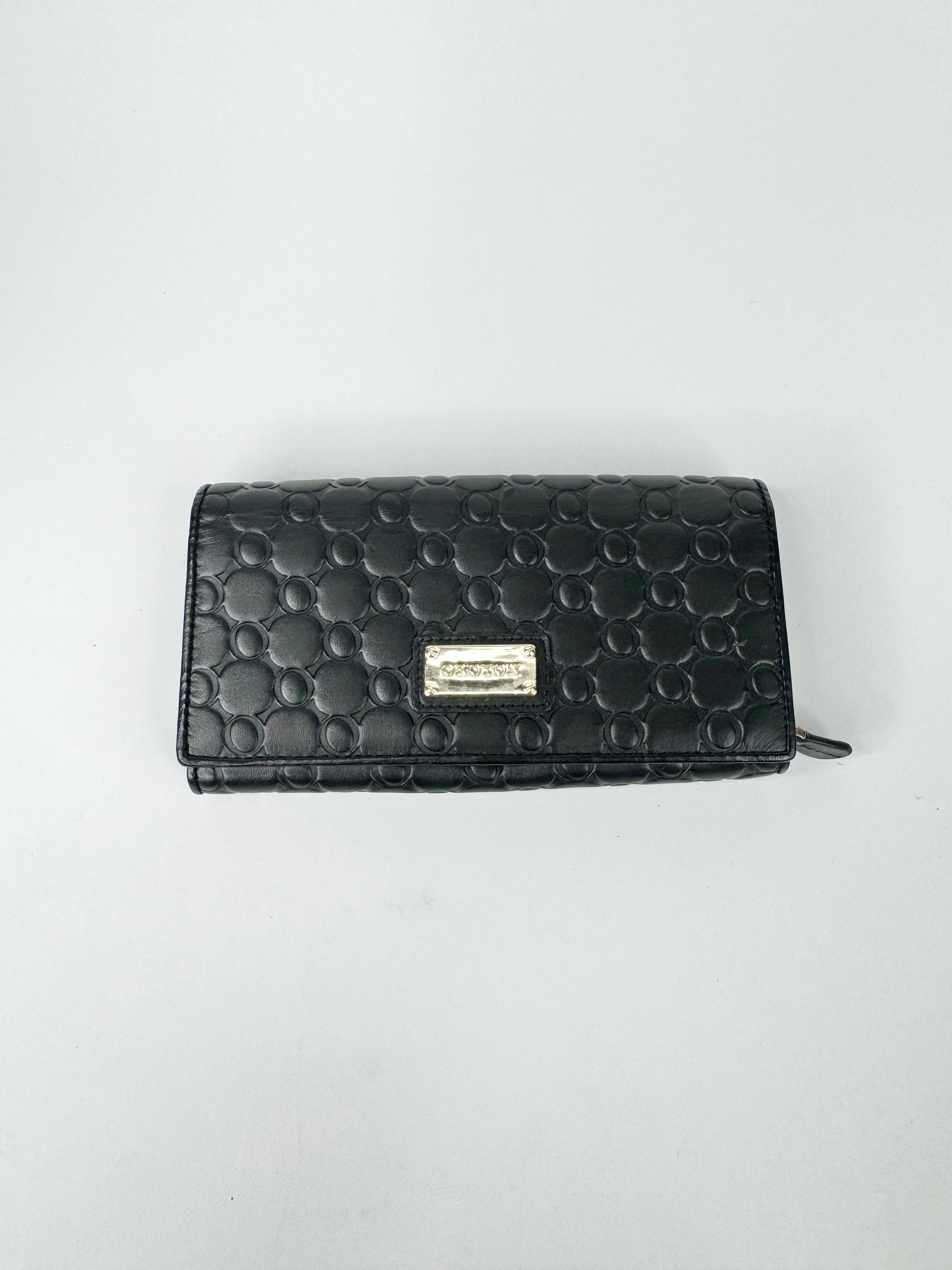 Oroton Black 'Roche' Monogramed Purse