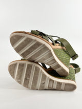 Scanlan Theodore Green Leather Cork Wedges - EU38