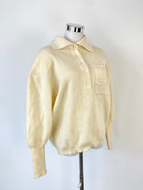 Vintage Cream Dragonfly Embroidered Jumper - AU10