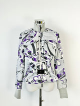 Vintage 90s Versace Sport Grey & Purple Ski Jacket - AU10