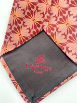 Lanvin Maroon Floral-Print Silk Tie