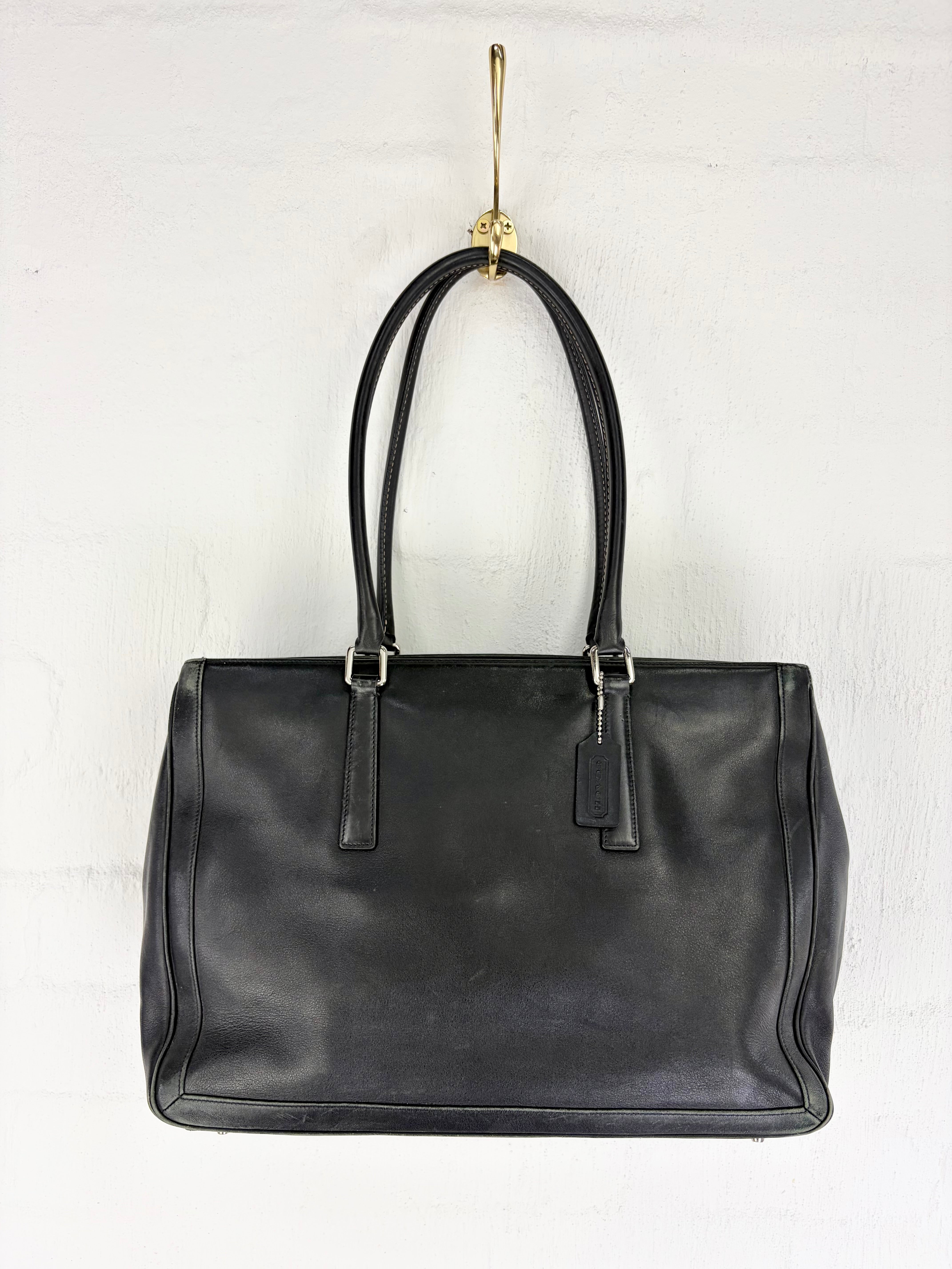 Vintage Coach Black Tote Shoulder Bag