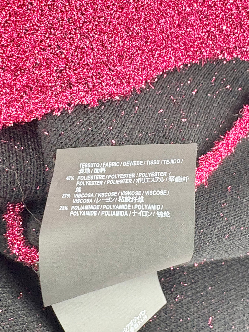 Balenciaga Raspberry Metallic-Glitter Asymmetric Sweater - AU6/8