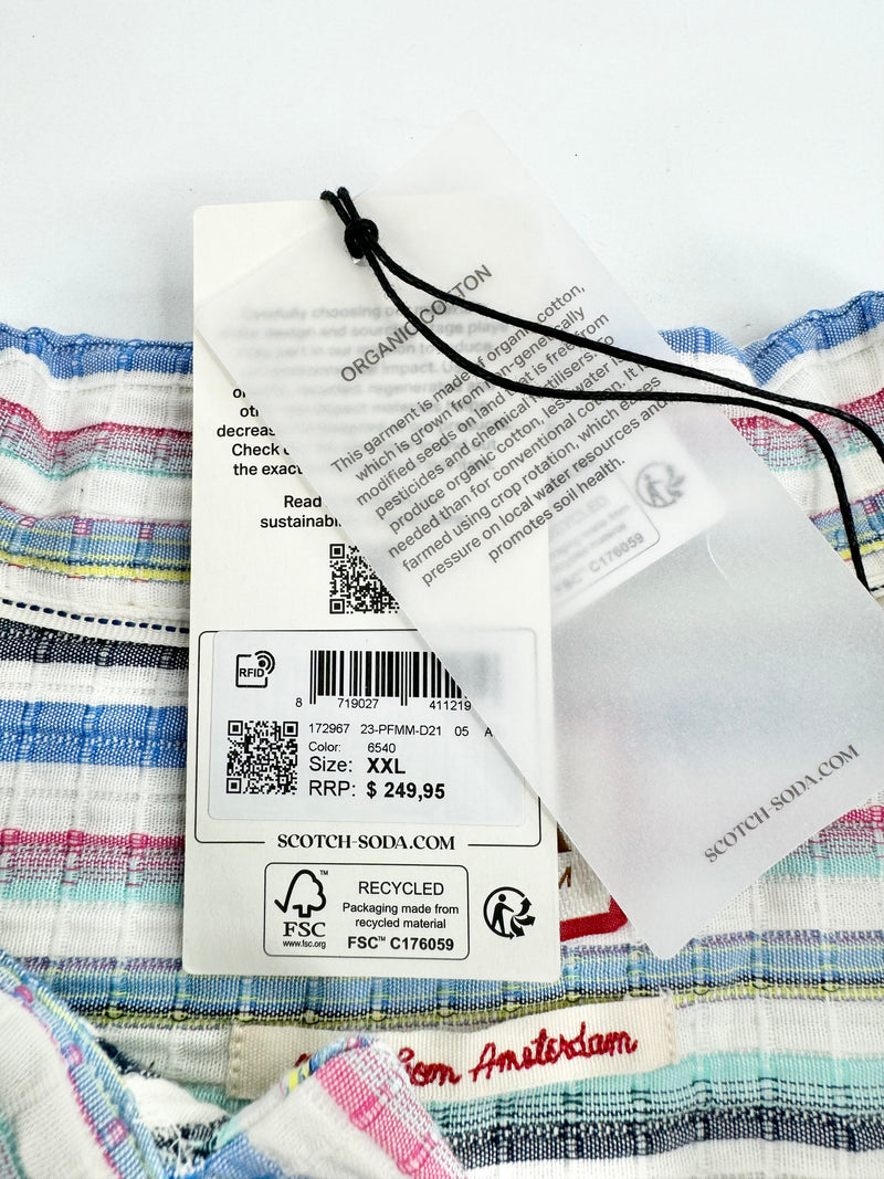 Scotch & Soda Ice Cream Stripe Cotton Shirt NWT - XXL