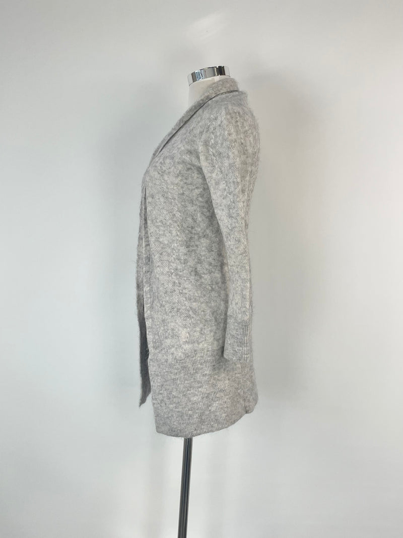 Cable Melbourne Grey Mohair & Wool Blend Cardigan - AU12