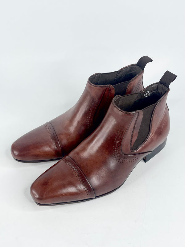 Batsanis Whiskey Leather 'Mascot' Gussett Boots - EU40