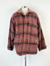 Vintage Timberland Check-Pattern Wool & Mohair Coat - M
