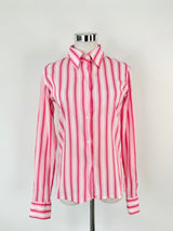 Agnès B. Pink Striped Cotton Blouse - AU10