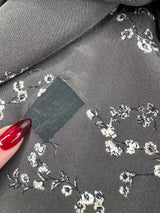 Zimmermann Charcoal Grey Blossom Patterned Pussy Bow Blouse - AU10