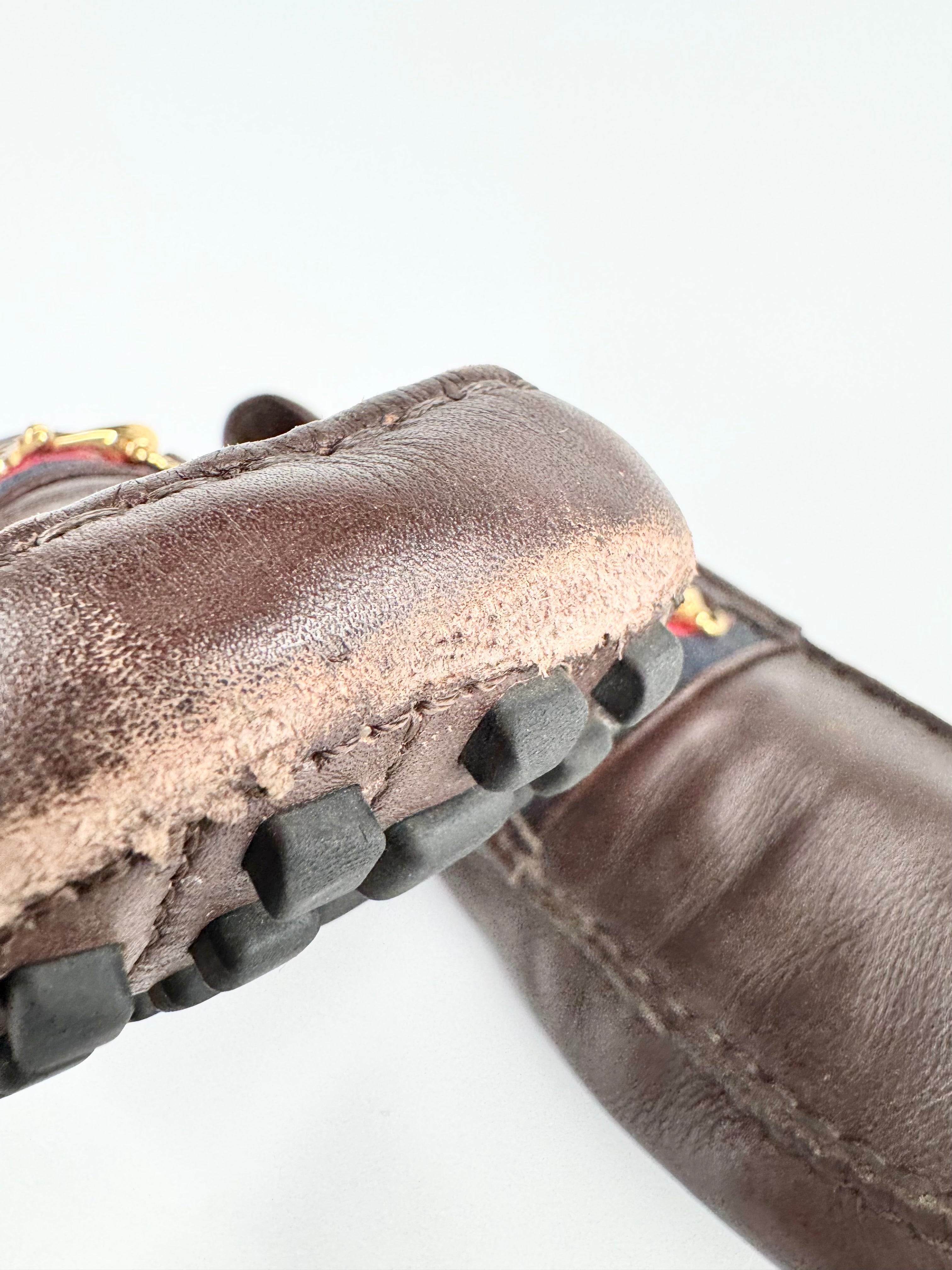 Gucci Brown Leather Driver Loafer with Horsebit - EU47