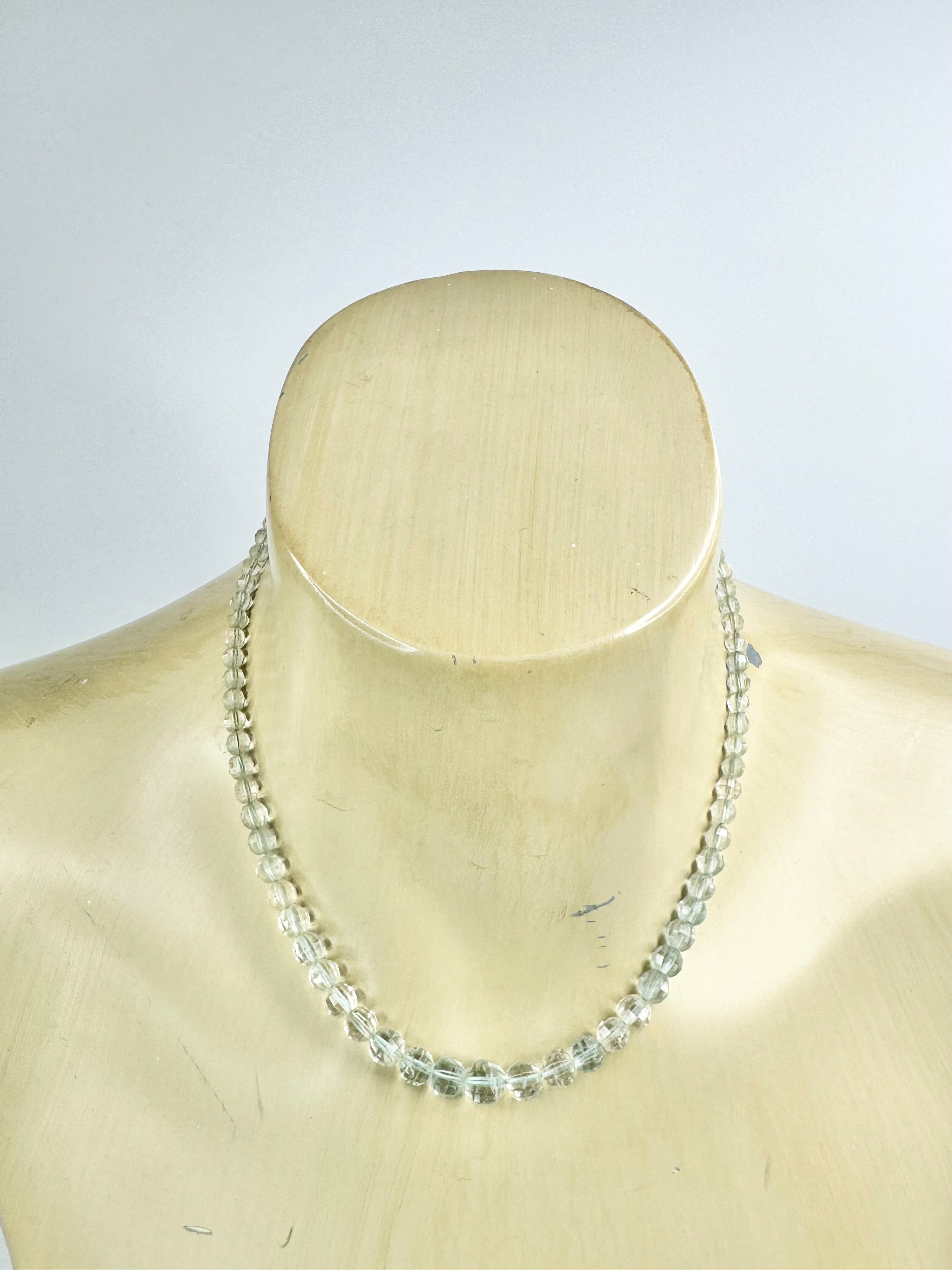 Vintage Aquamarine Beaded Necklace