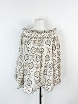 Zimmermann White Embroidered Peasant Top - AU8/10