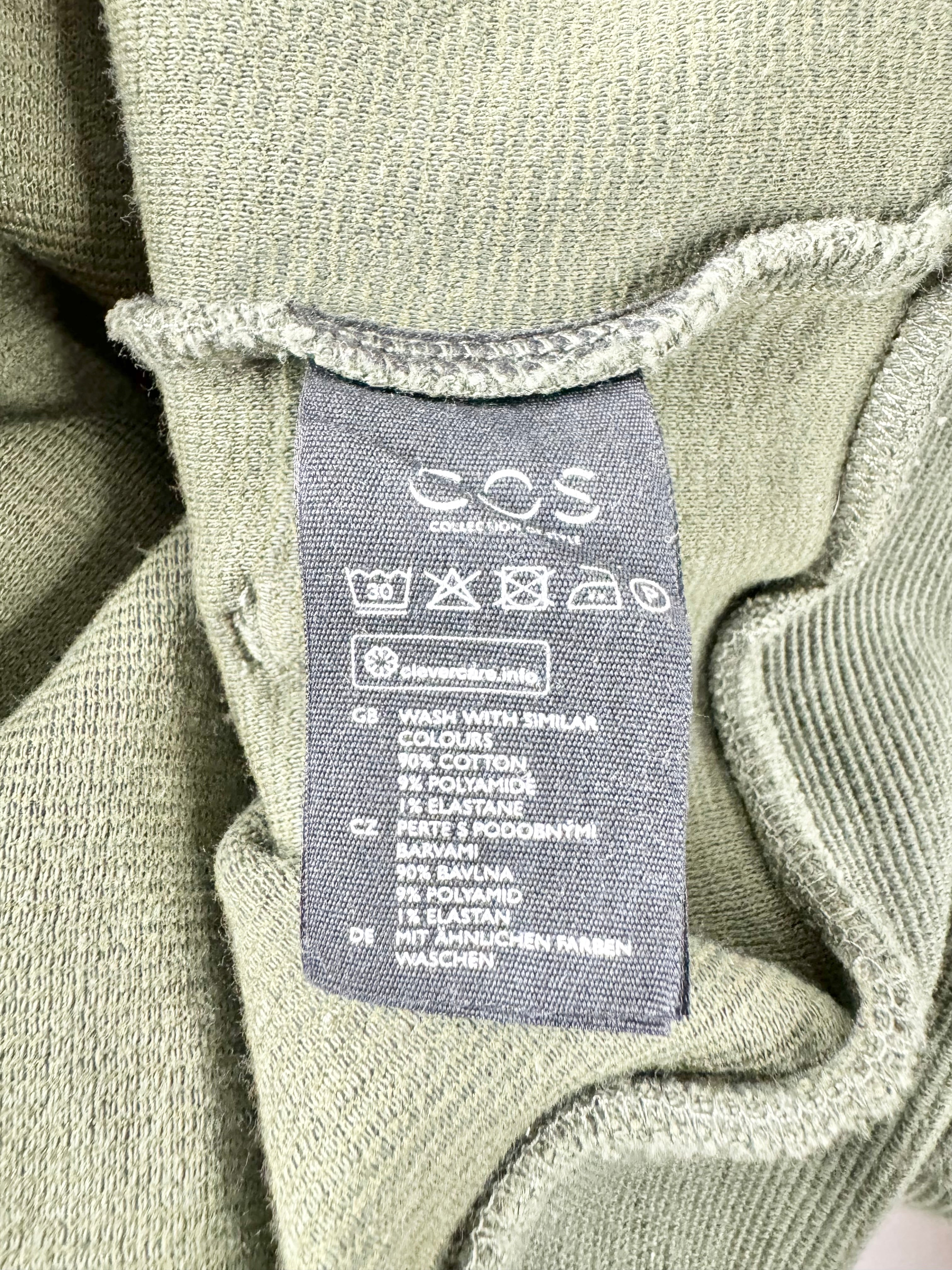 Cos Ribbed Green Zippered Fabric Jacket - AU12