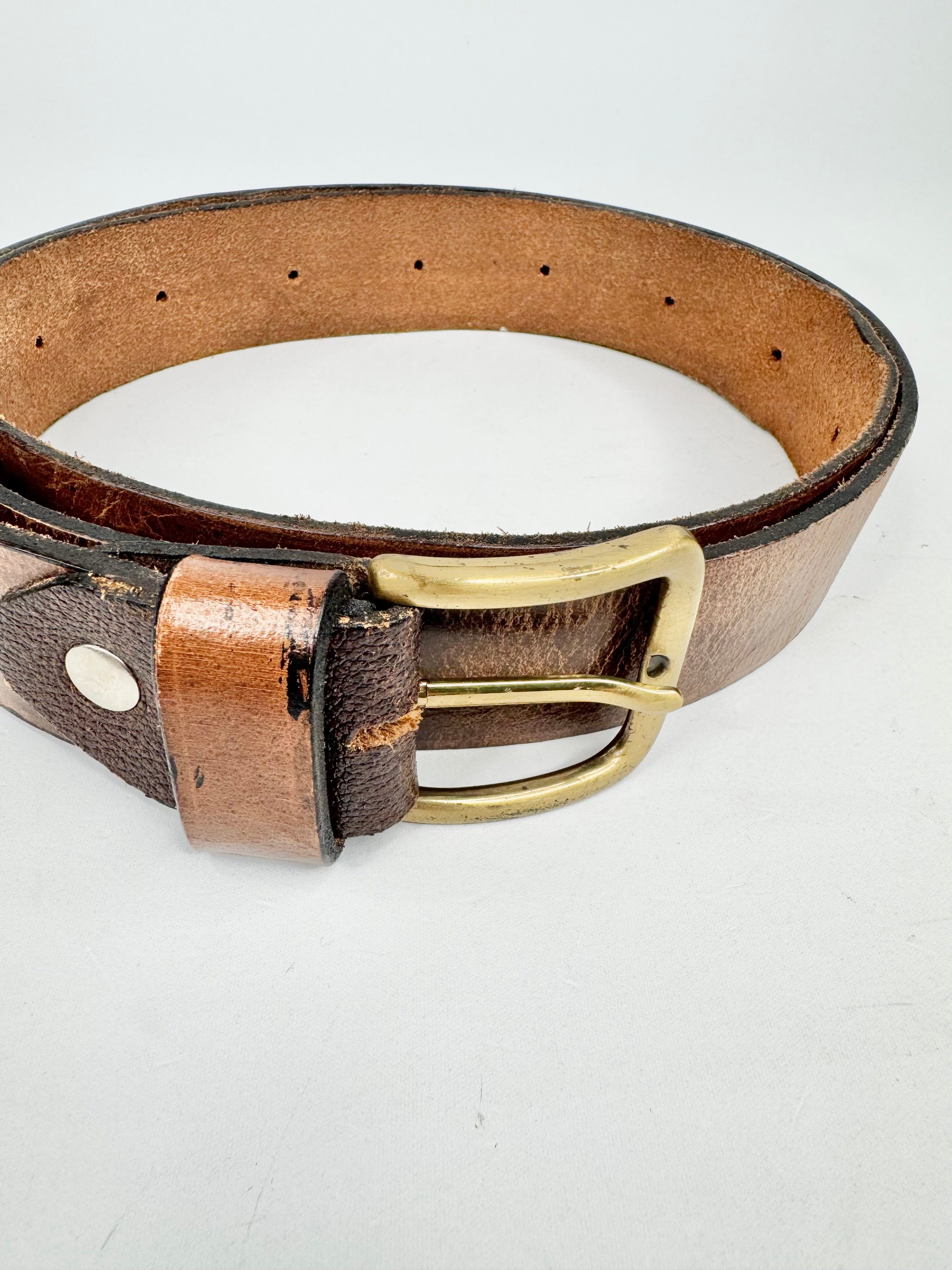 MFW Italian Brown Leather Belt