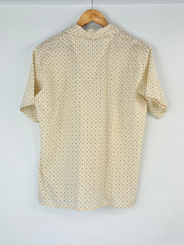 Vintage Pierre Cardin Cream Micro-Pattern Pyjama Set
