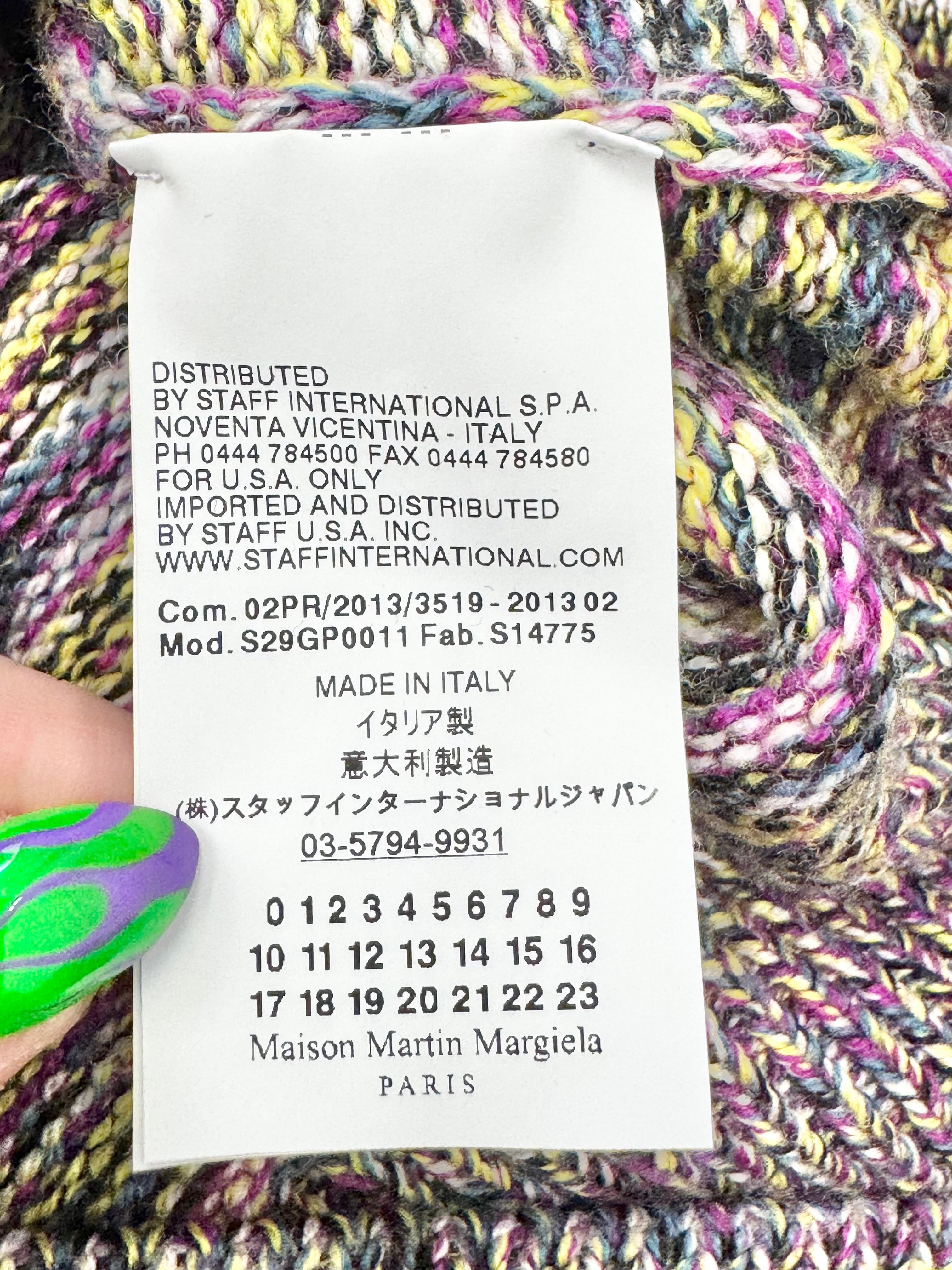 Maison Martin Magiela Multicolour Roll Neck Jumper - AU10/12