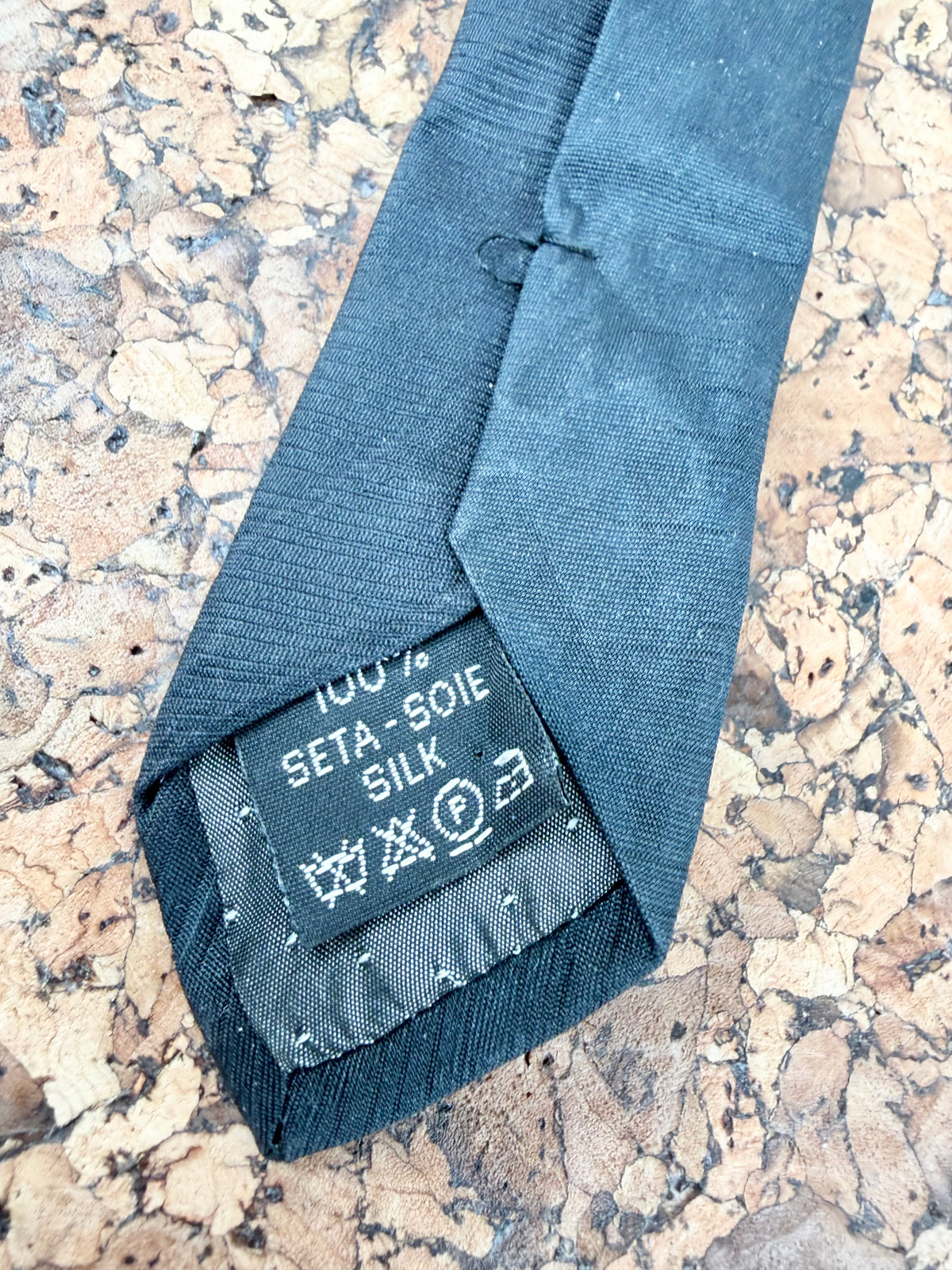 Vintage Gianni Versace Black Medusa Head Embellished Tie