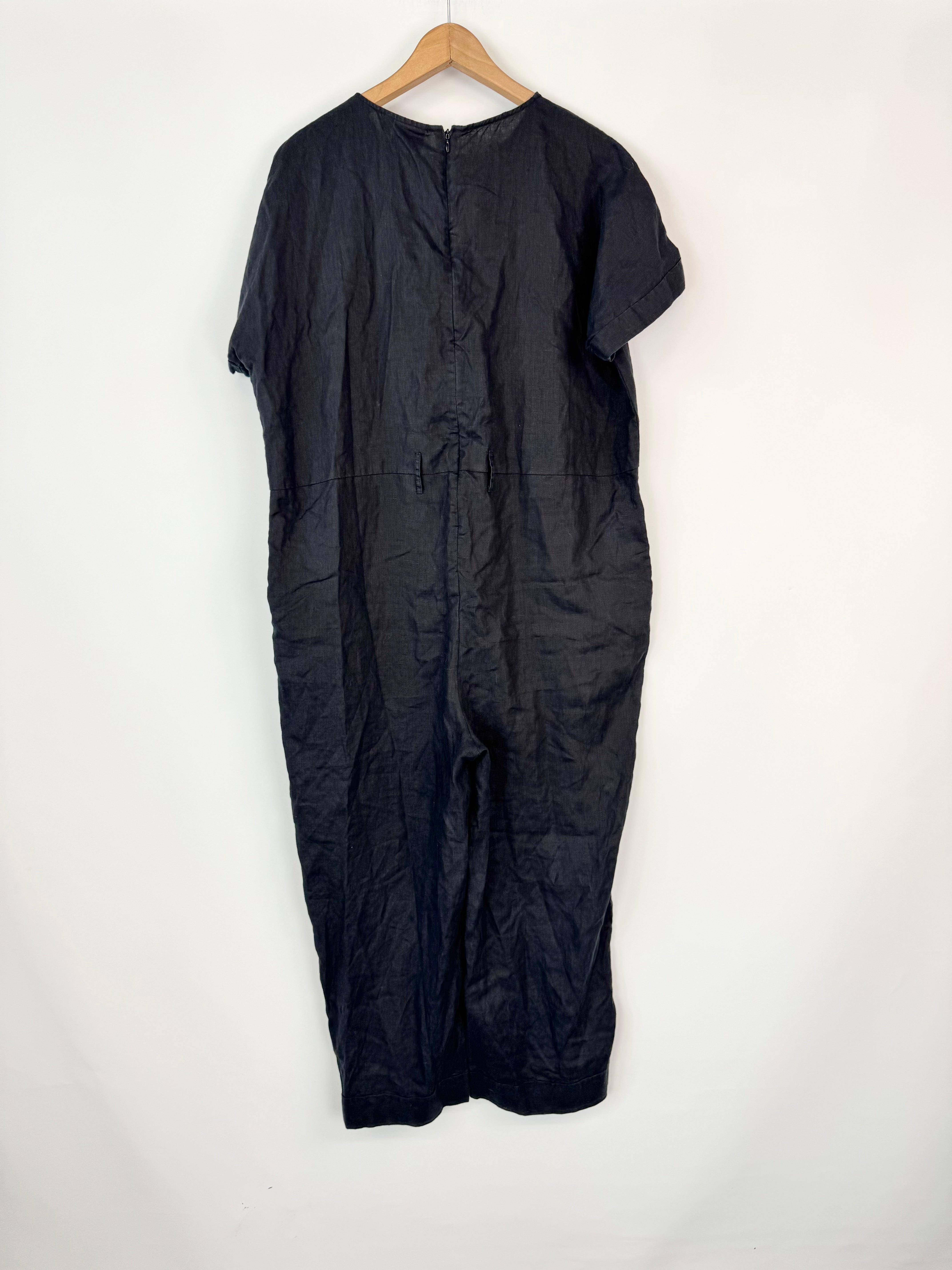 Elk Black Linen Jumpsuit - AU10