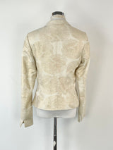 Max Mara Beige Sparkling Single-Button Blazer - AU8