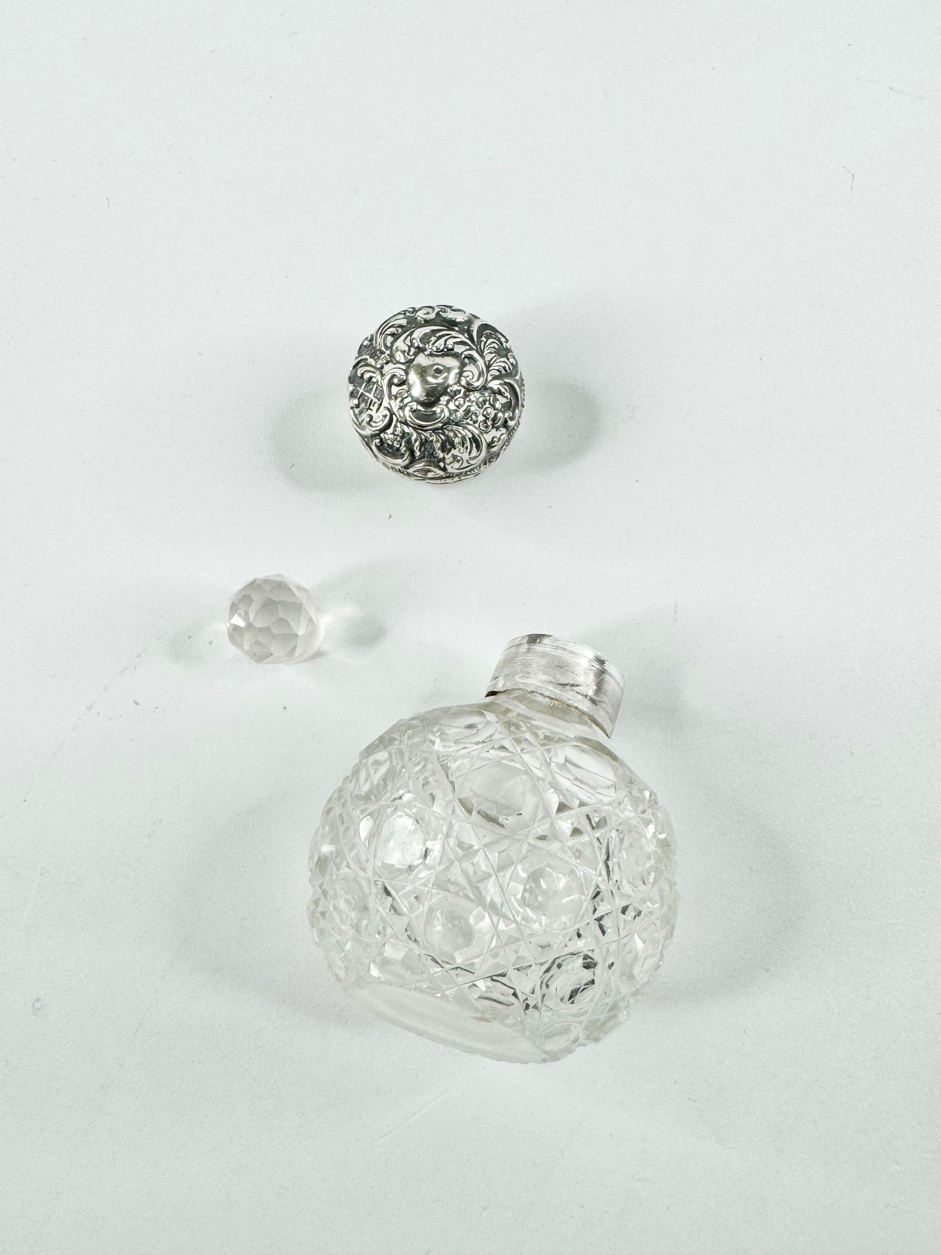 Antique Sterling Silver & Glass Condiments Set