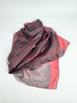 Galleries Layfayette Red & Black Silk Scarf NWT