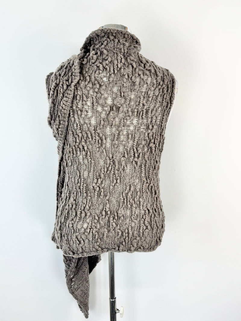 Sara Pacini Ash Grey Textured Knit Vest - AU8/10/12