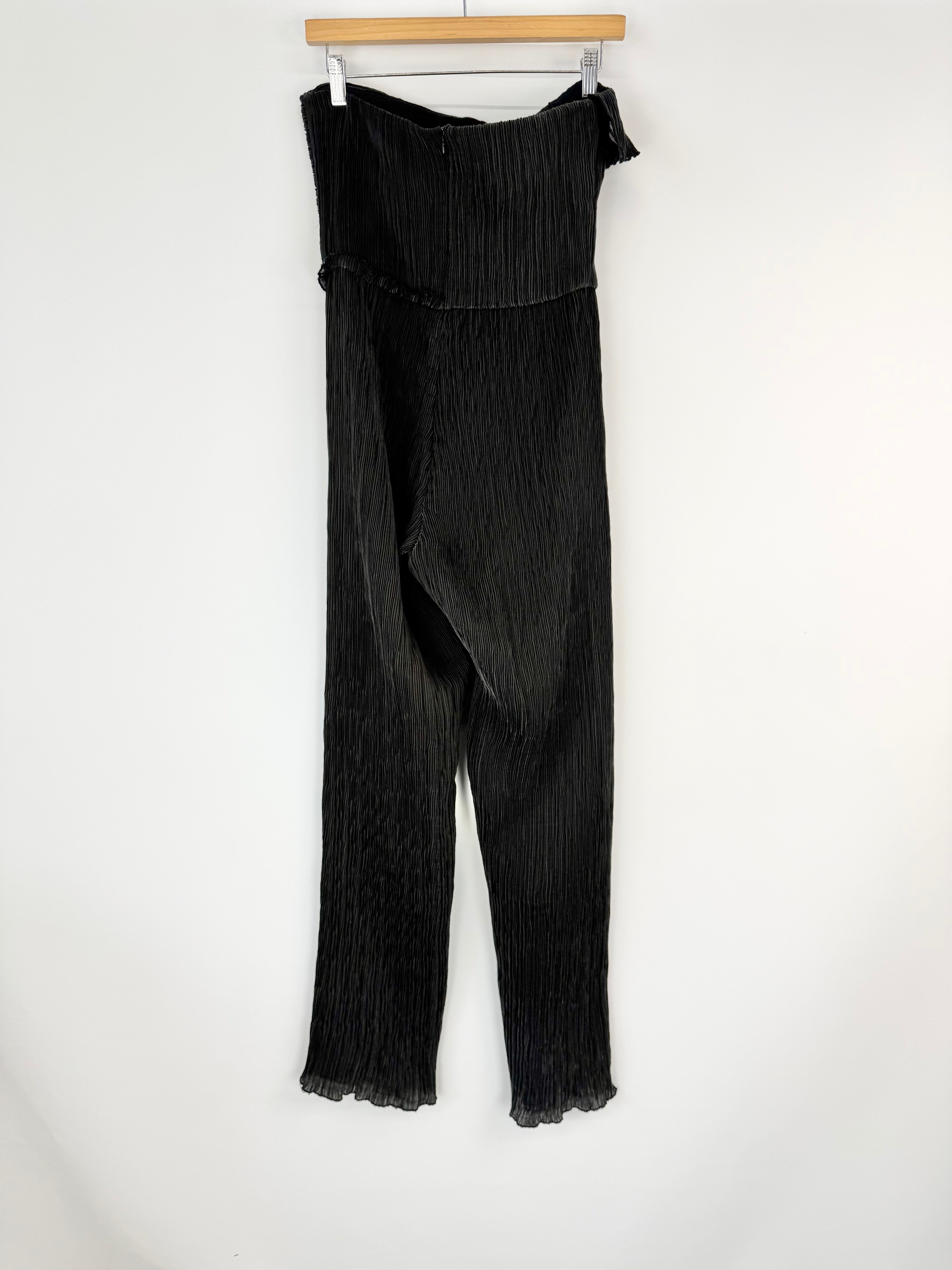 Bec + Bridge Georgette Micropleat Black Strapless Jumpsuit - AU10