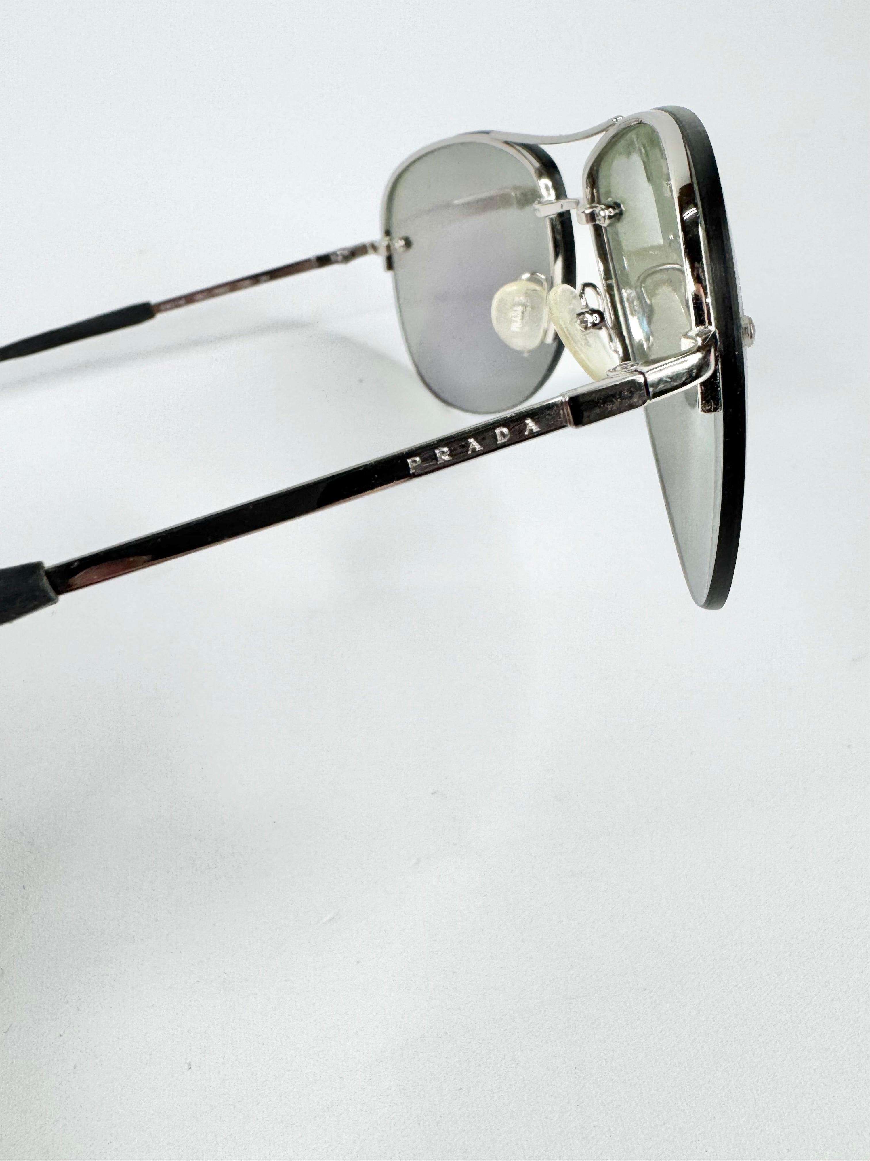 Prada Linea Rossa Blue Mirrored Sunglasses