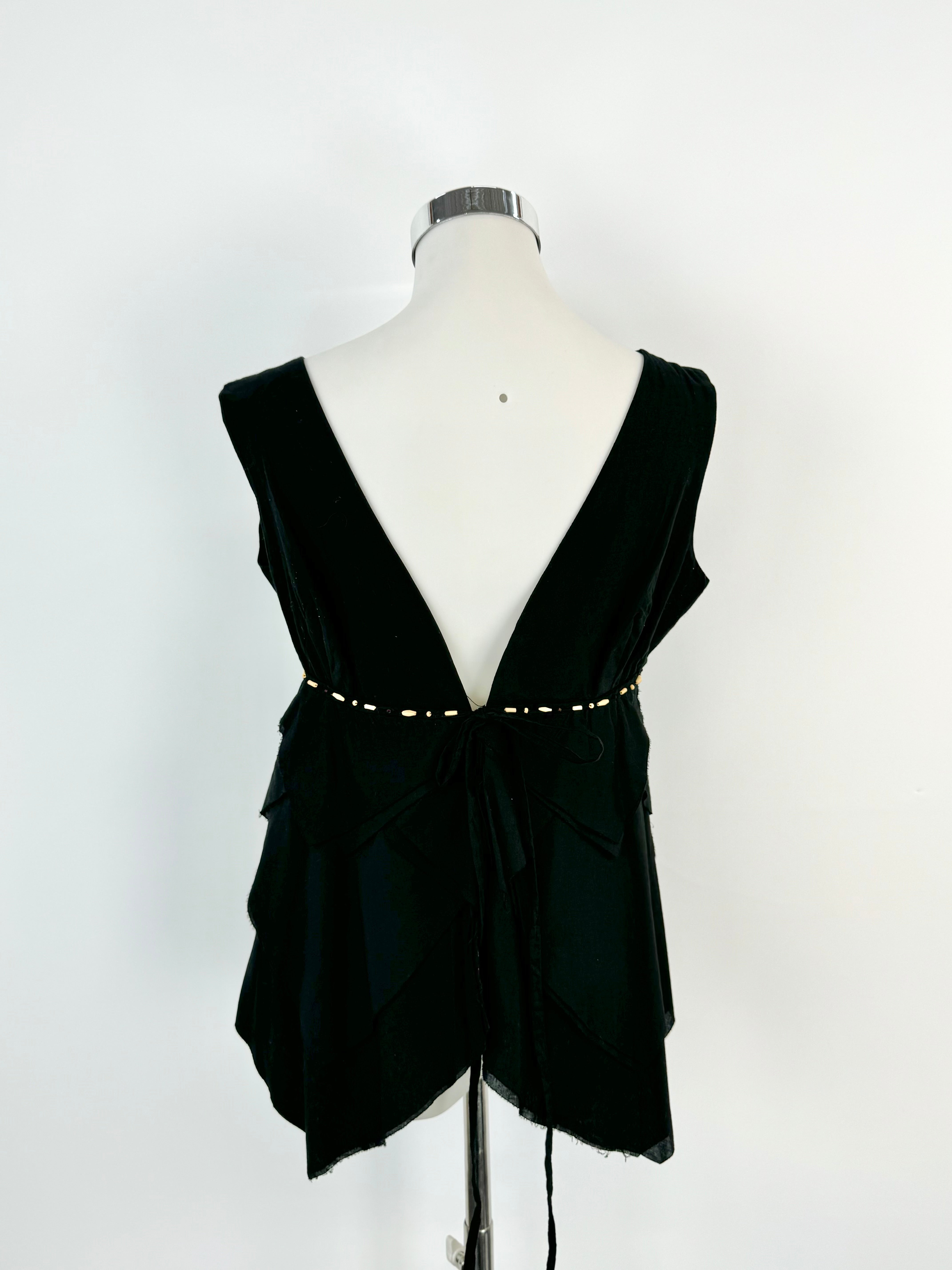 Aurelio Costarella Black Cotton Layered Top - AU8