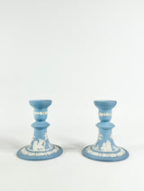 Wedgwood Blue Jasperware Candlesticks