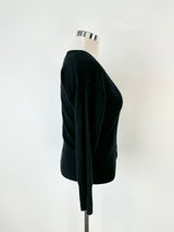 Standard James Perse Black Cashmere Cardigan - AU8/10