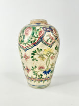 Antique Hand Painted Tall Floral Porcelain Vase