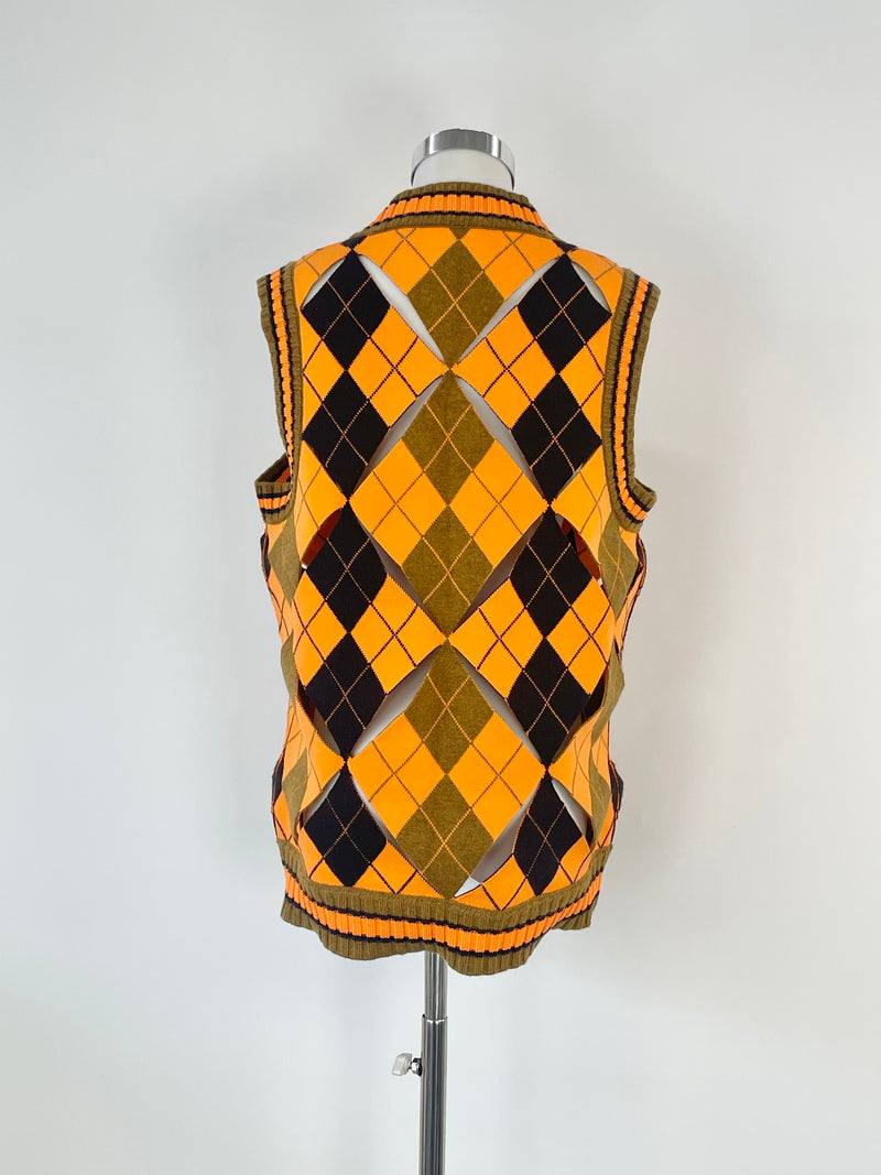 Burberry Mackenzie Argyle Wool-Blend Sweater Vest - AU8/10