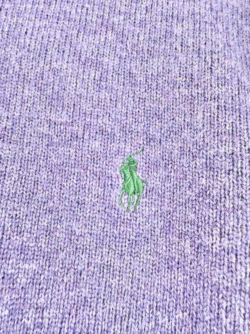 Vintage Polo by Ralph Lauren Heather Purple Lambswool Sweater - XXL