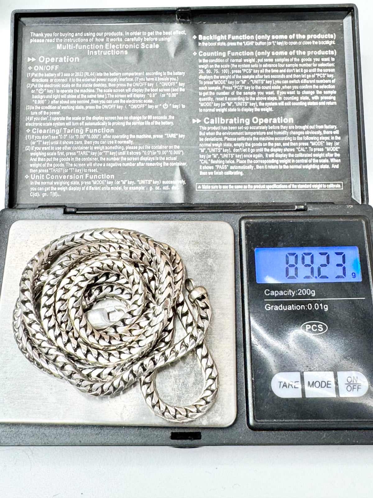 10ct White Gold Large Snake Chain Necklace
