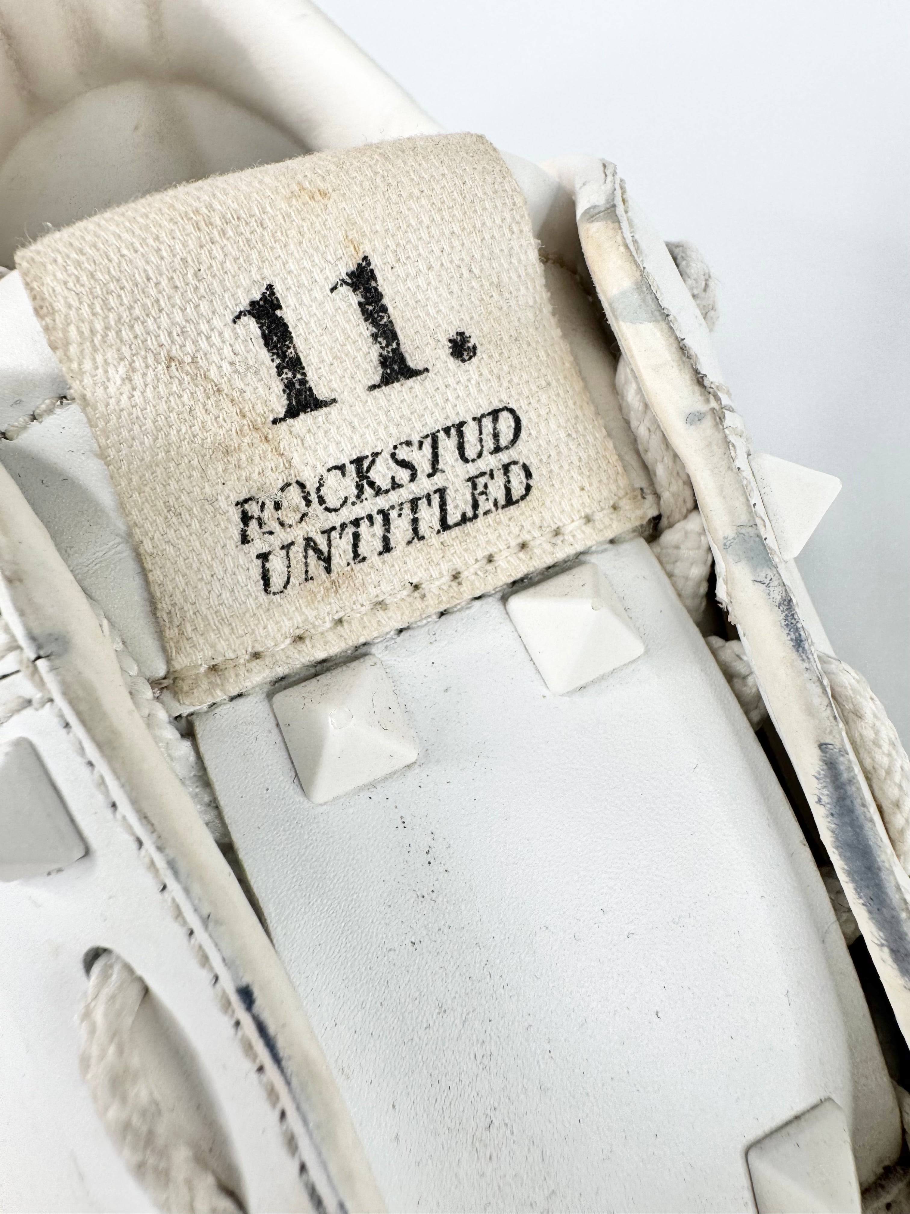 Valentino Garavani 'Rockstud Untitled' White Leather Sneakers - EU38