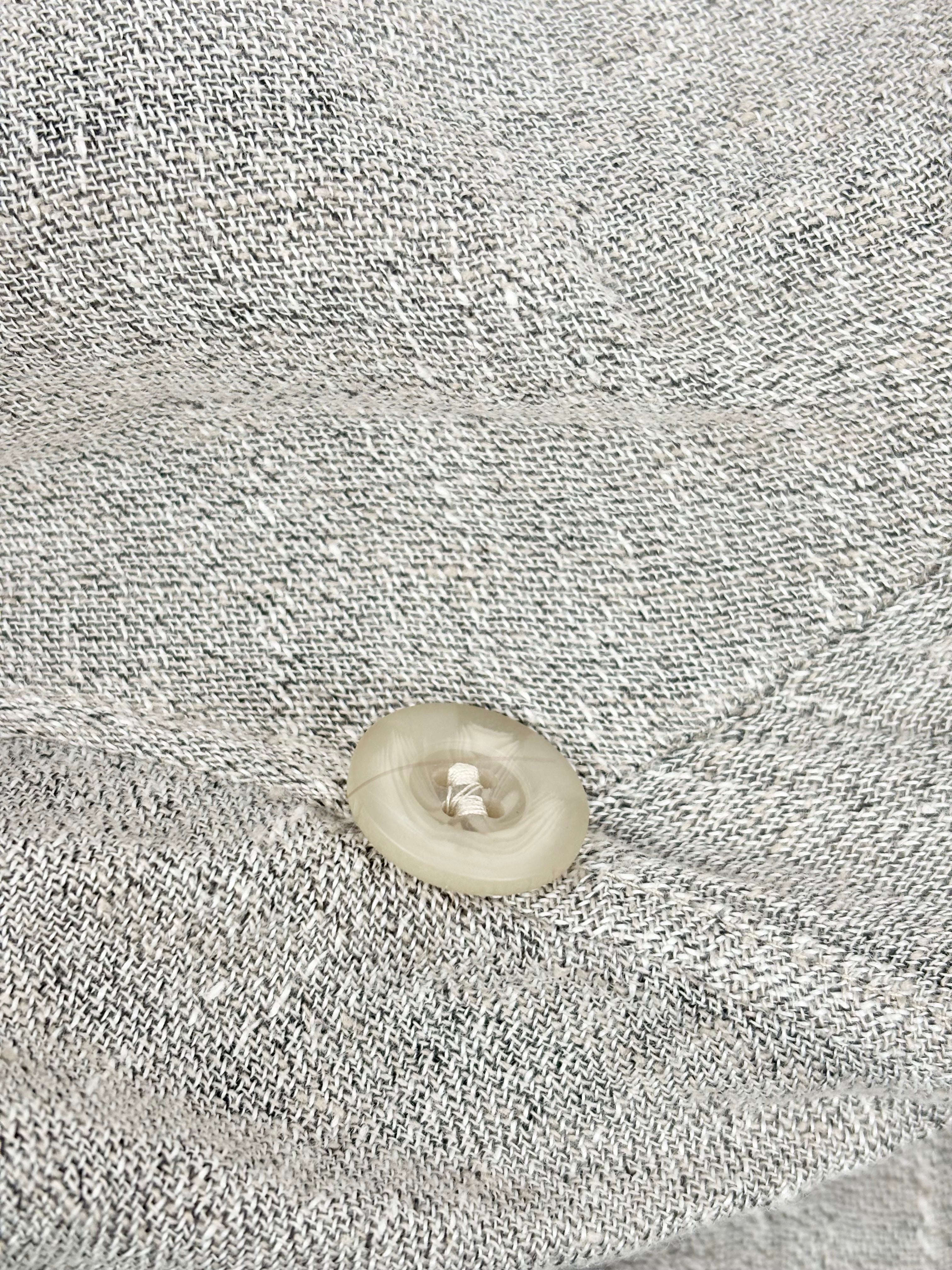 Et Al Stone Grey Linen-Blend Cropped Open Top - AU12