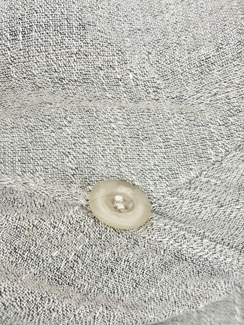 Et Al Stone Grey Linen-Blend Cropped Open Top - AU12
