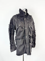 Griffin Studios Black Distressed Cotton Coat - AU10