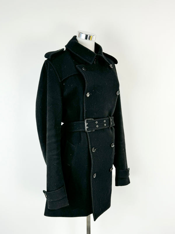 Arthur Galan Black Wool Blend Coat - AU8/10