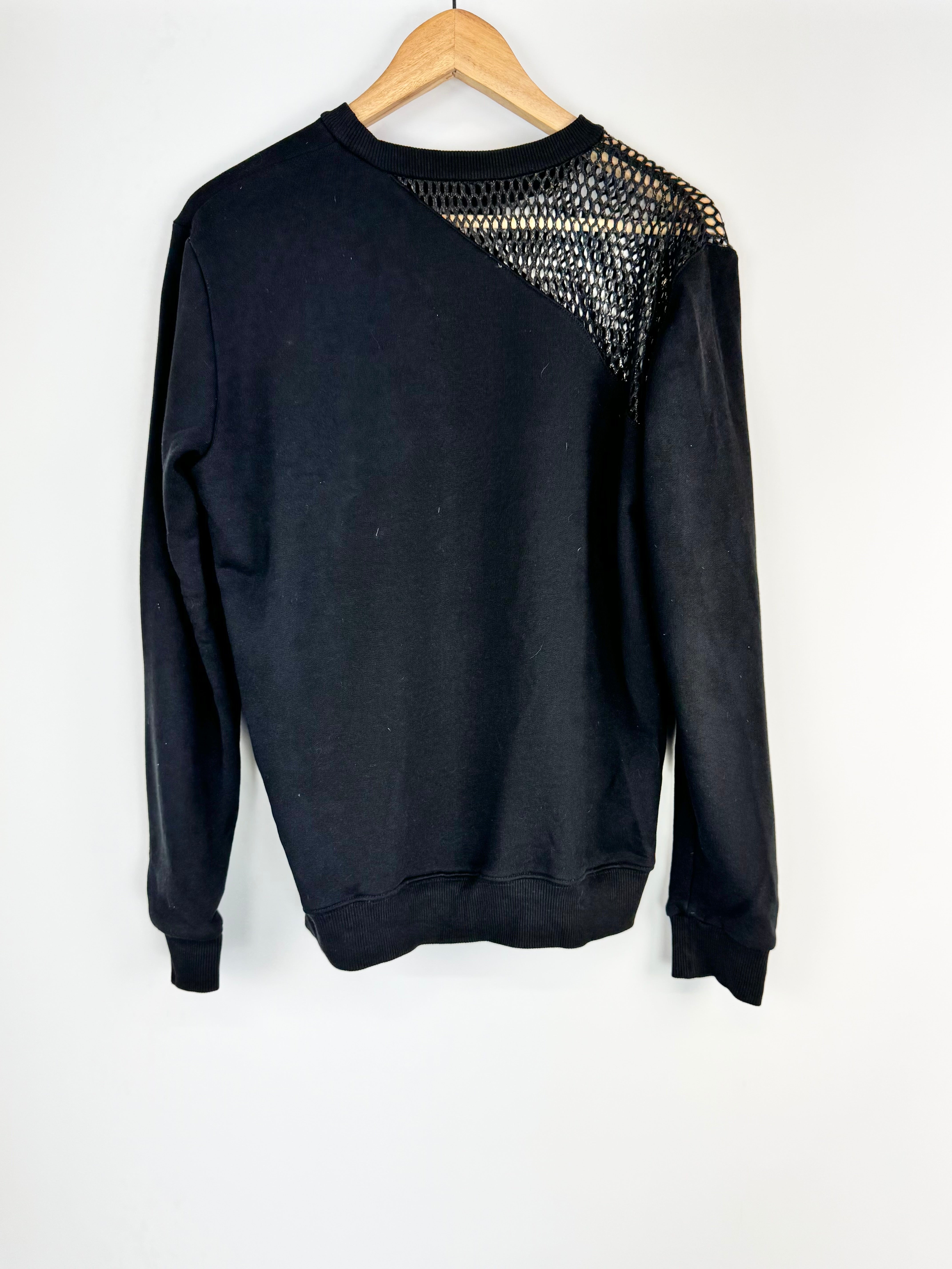 Saint Laurent Black Minimalist Crew Neck Long Sleeve Sweatshirt - AU8/10