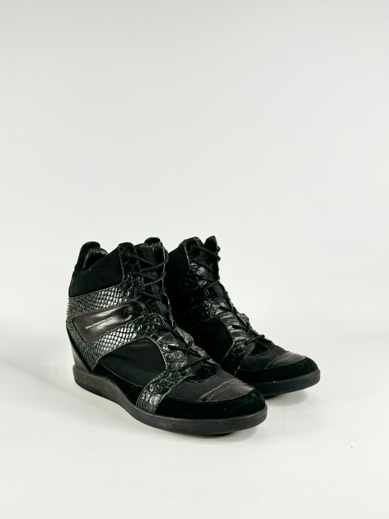 Y-3 Black Sukita Wedge Sneakers - EU39