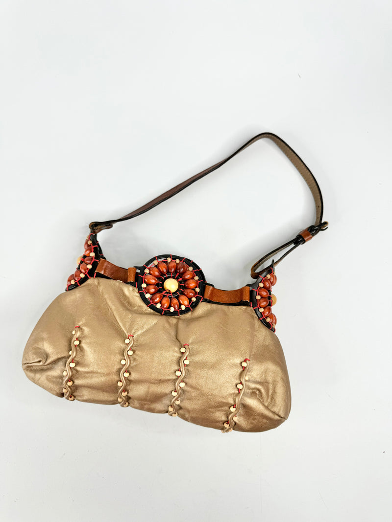 Jamin Puech Soft Gold Beaded Mini Bag